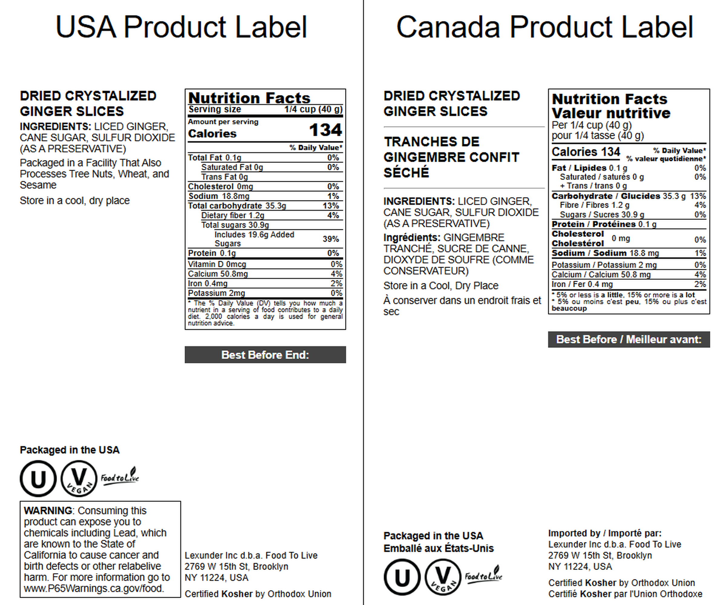 Food To Live - Wholesale Dried/Dehydrated Fruit - Dried Crystalized Ginger Slices – Vegan, Kosher, Bulk – by Food to Live2