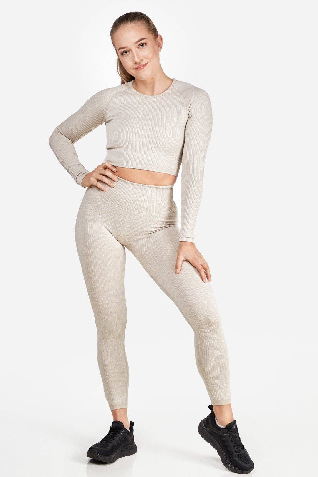Famme - Wholesale Athletic/Lounge Leggings - Women's - Ribbed Seamless Tights5
