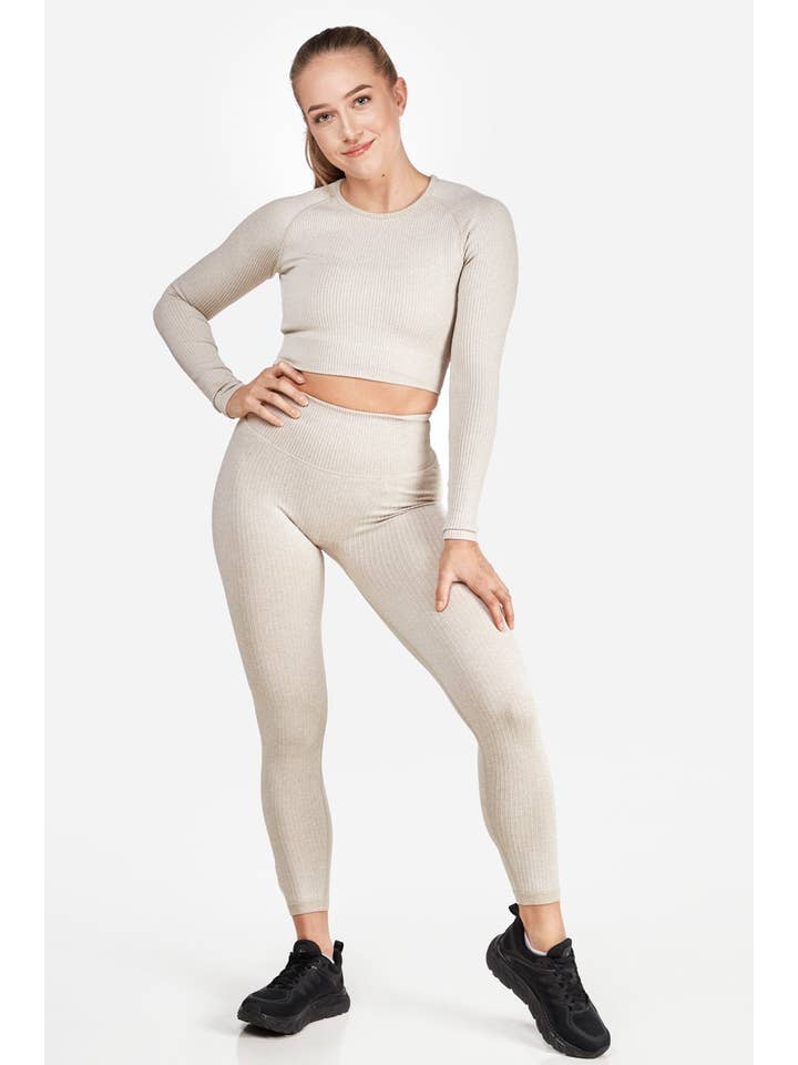 Famme - Wholesale Athletic/Lounge Leggings - Women's - Ribbed Seamless Tights5