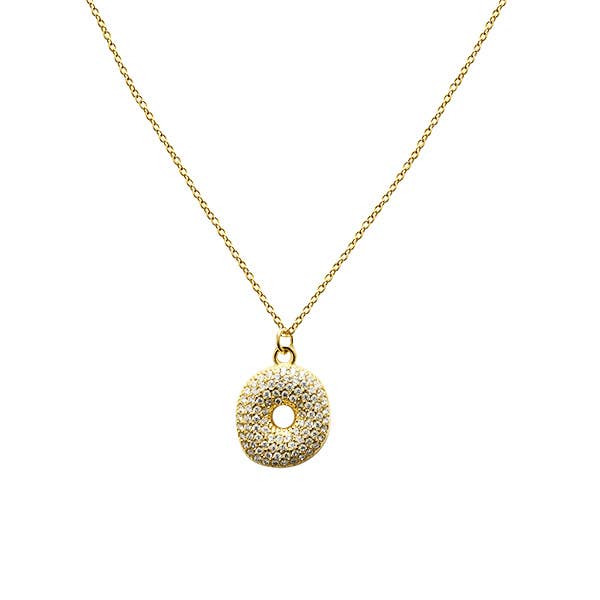 AMORINO SRL - Wholesale Pendant/Charm Necklace - BUBBLE INITIAL NECKLACE WITH ZIRCONIA - MY24784B517 GOLD13