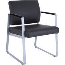 Lorell Healthcare Guest Chair - Black Vinyl, Silver Steel Frame for wholesale by Everyday Supply Co