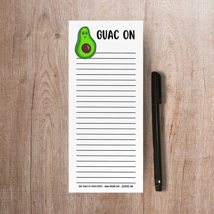 SKP ink – wholesale Notepad – Funny Avocado Pun Notepad | Guac On Stationery1