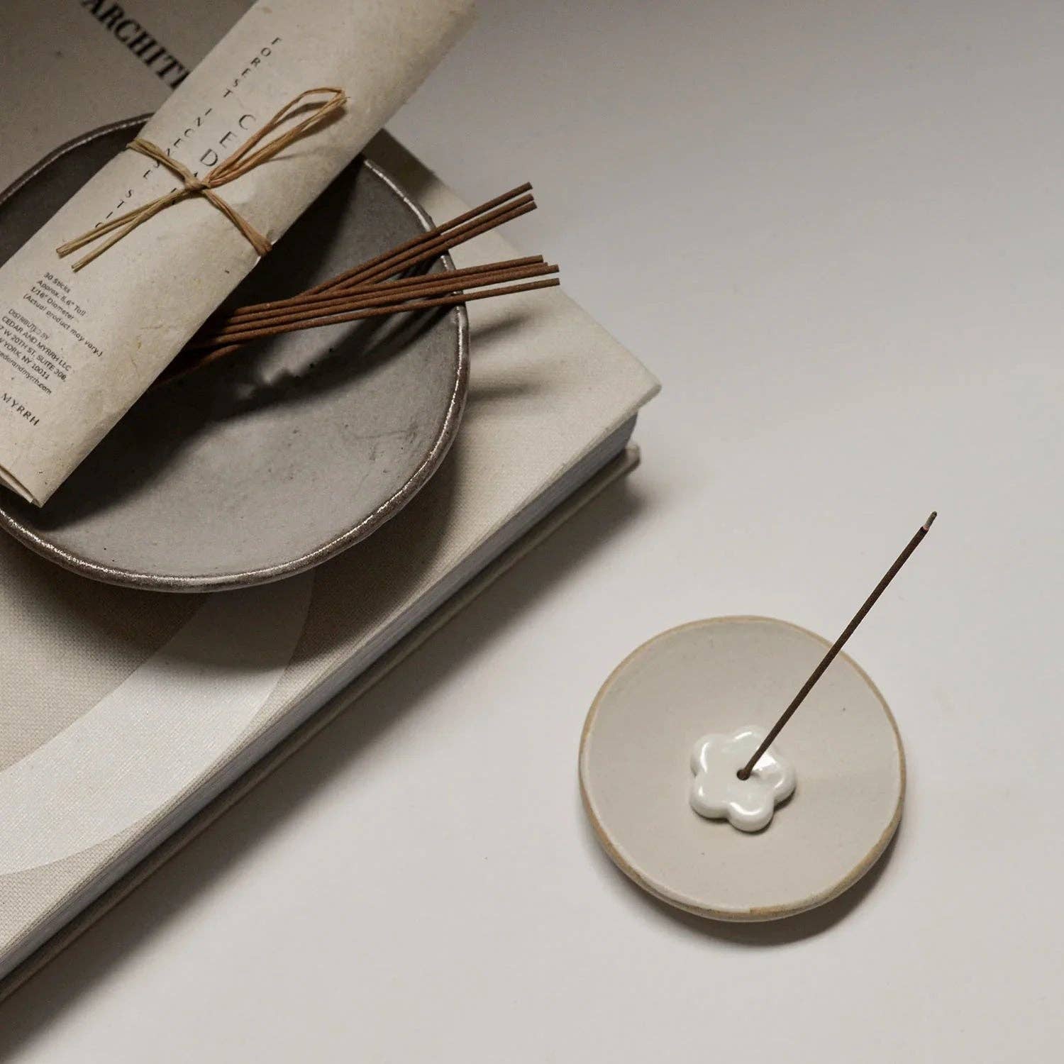 Cedar and Myrrh - Wholesale Incense - Cedarwood Incense Stick Set – 30 Sticks with Ceramic Holder2