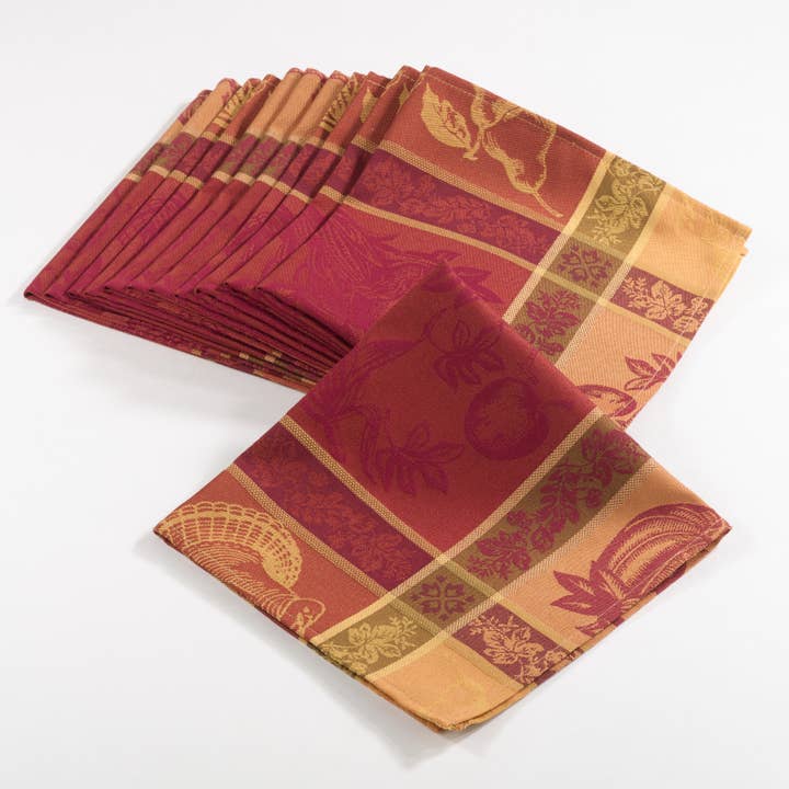 Multi Jacquard Design Thanksgiving Napkin for wholesale on Faire