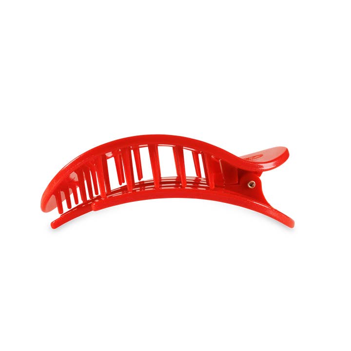 TELETIES - Wholesale Hair Clip - Women's - Round Flat Hair Clip | Medium | Rudolph Red