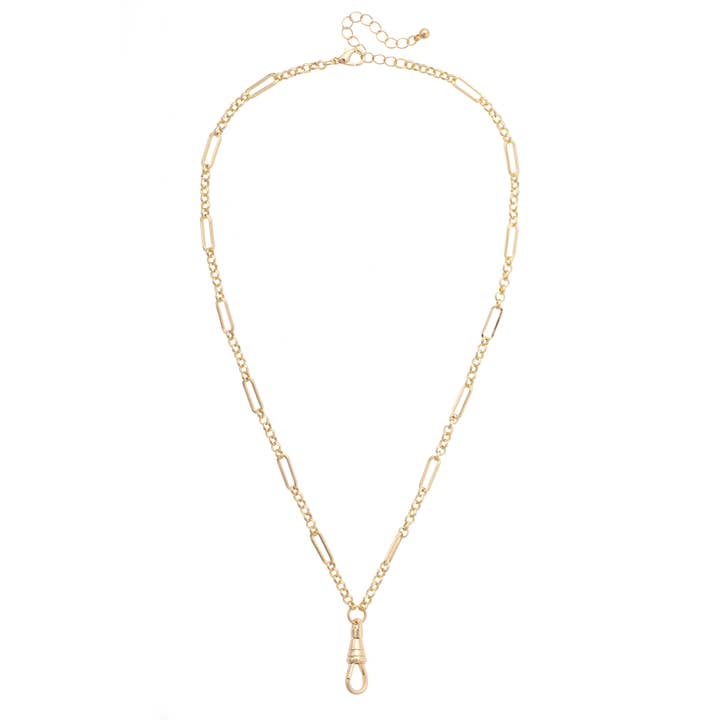 Annie Multi Link Charm Necklace Base in Shiny Gold for wholesale by Canvas Style