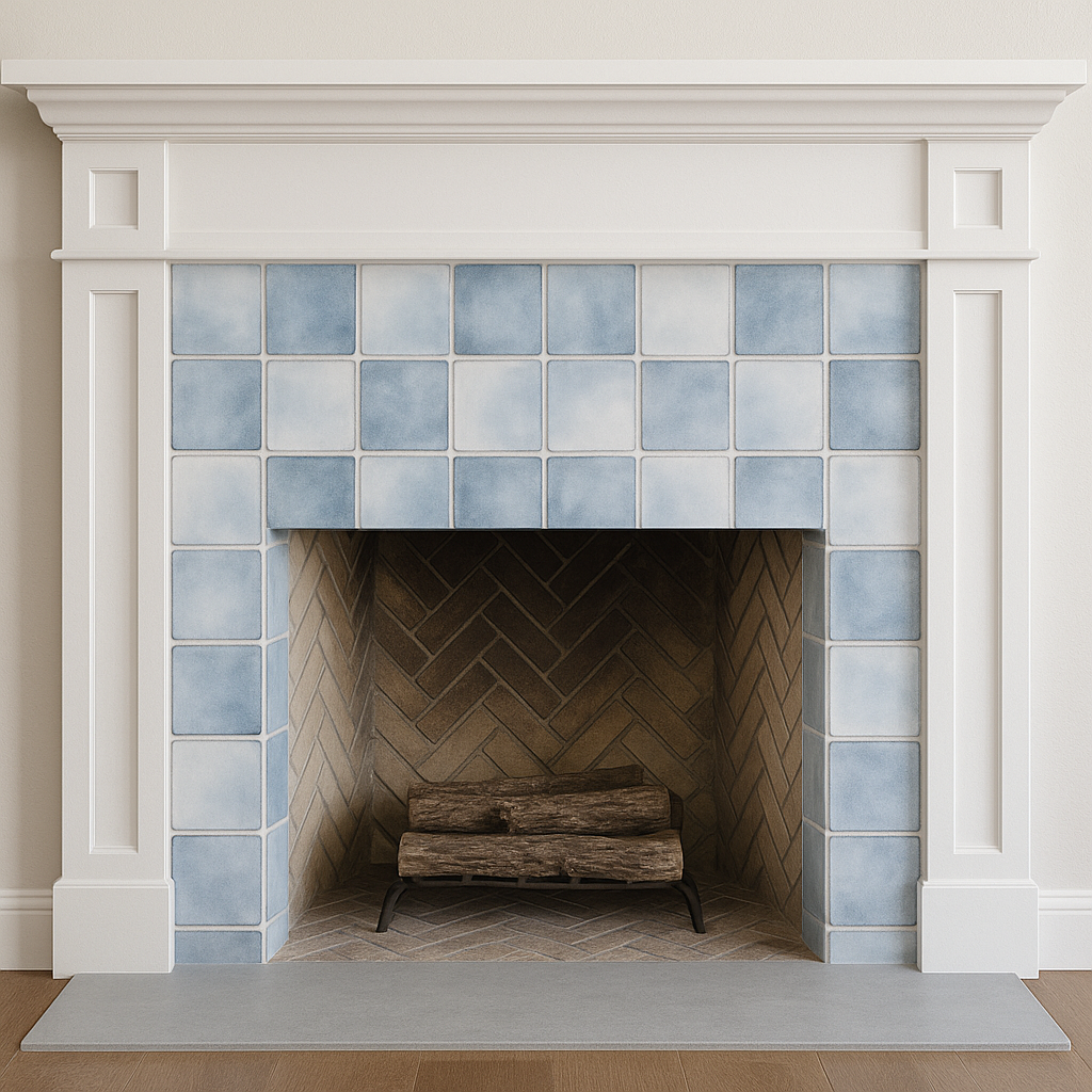 Mi Alma LLC - Vente Carrelages muraux - Modèle de crédence vintage Delft Combine Blue Tiles autocollants en vinyle à peler et coller bleu clair - D15