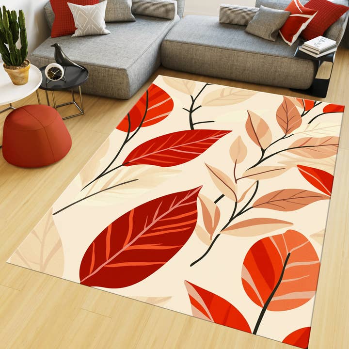 Feuillage Écarlate - Tapis en Laine NZ Fait Main - Options Personnalisées pour la vente par Sova Rugs