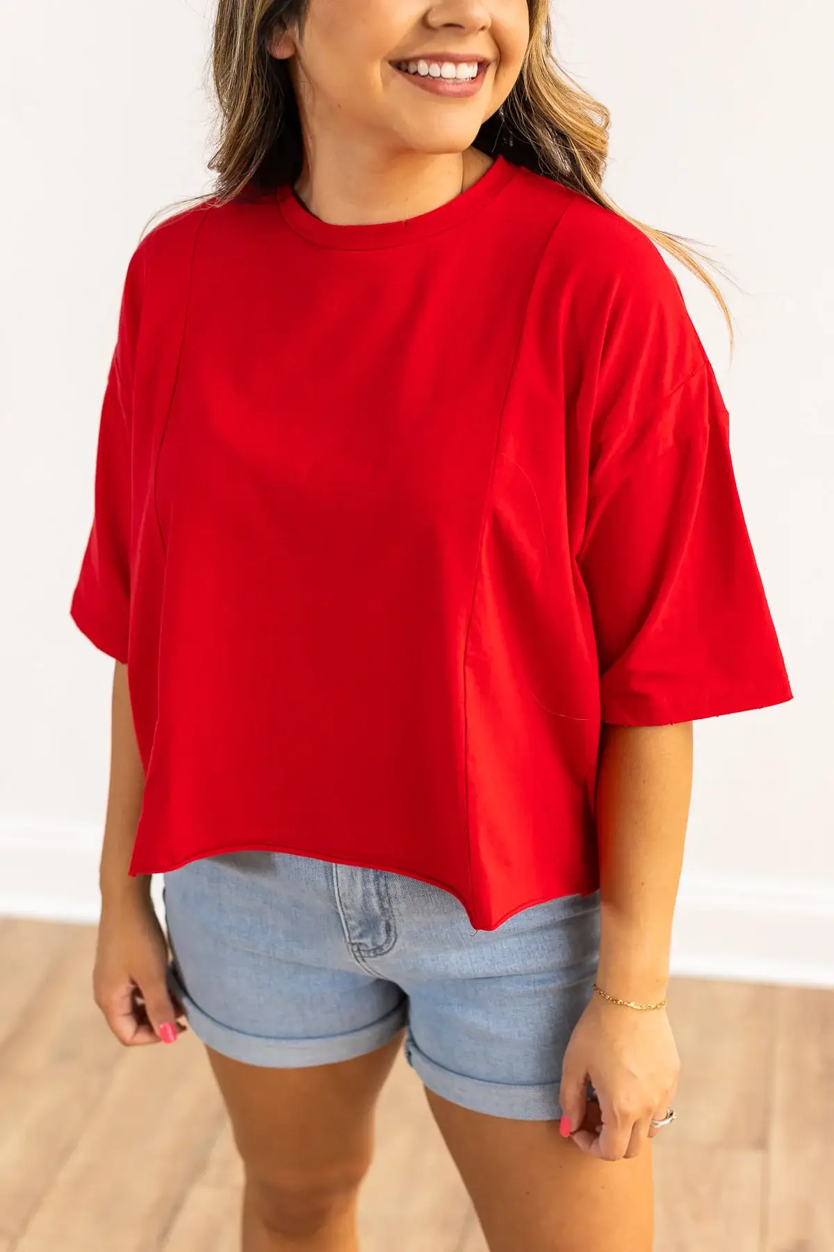 Red Boxy Crop Top for wholesale on Faire5