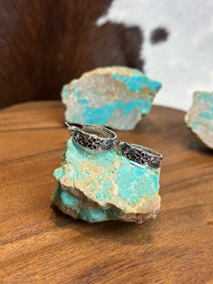 FLOWER HOOP EARRINGS for wholesale by High Ho Silversmithing