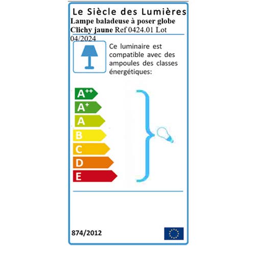 Le Siècle des Lumières - Wholesale Accent/Desk Lamp - Clichy yellow globe table lamp5