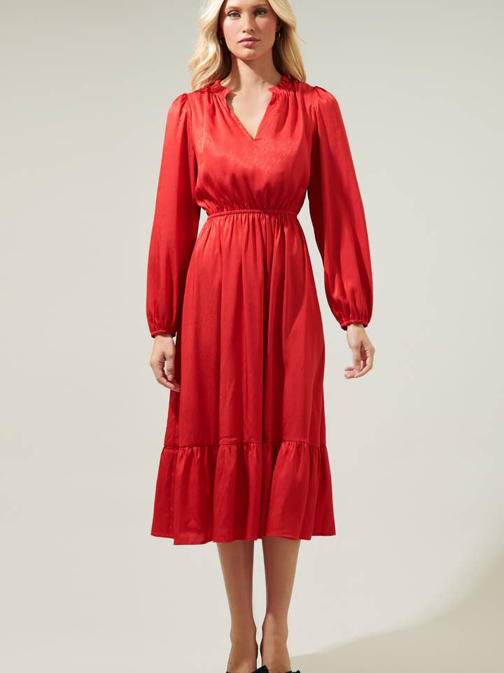 Sugarlips - Wholesale Dress - Women's - Fabiola Split Neck Midi Dress1