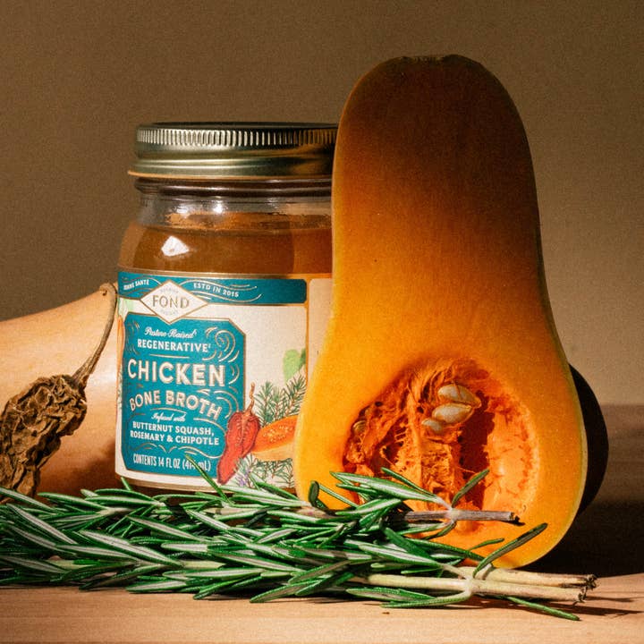 Fond Regenerative - Wholesale Broth - Butternut & Rosemary Pasture-Raised Chicken Bone Broth 14oz5