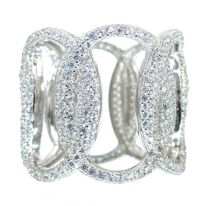 Anillo de moda con circonita cúbica de plata para venta al por mayor de Nisso & Co. NYC Jewelry Wholesale