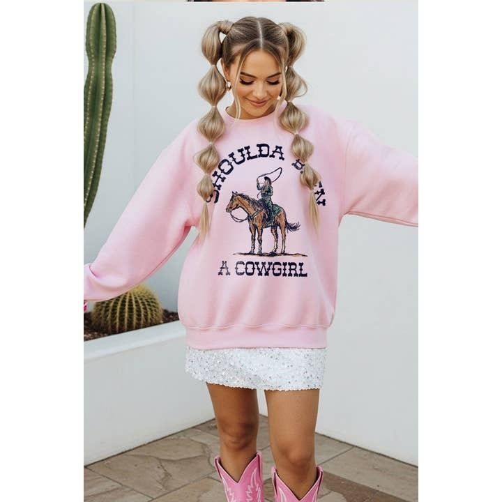 SHOULDA BEEN A COWGIRL GRAPHIC SWEATSHIRTS for wholesale by Illustrated Society