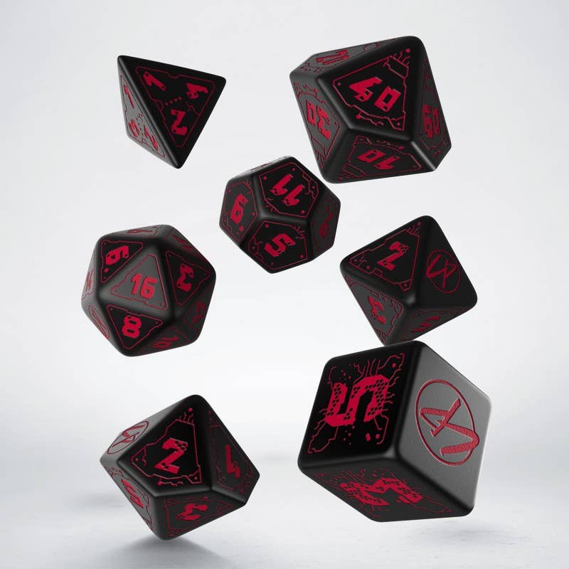 Cardshouse - Wholesale Dobbelstenen - Cyberpunk Red Rpg Dobbelset Zwart Rood1