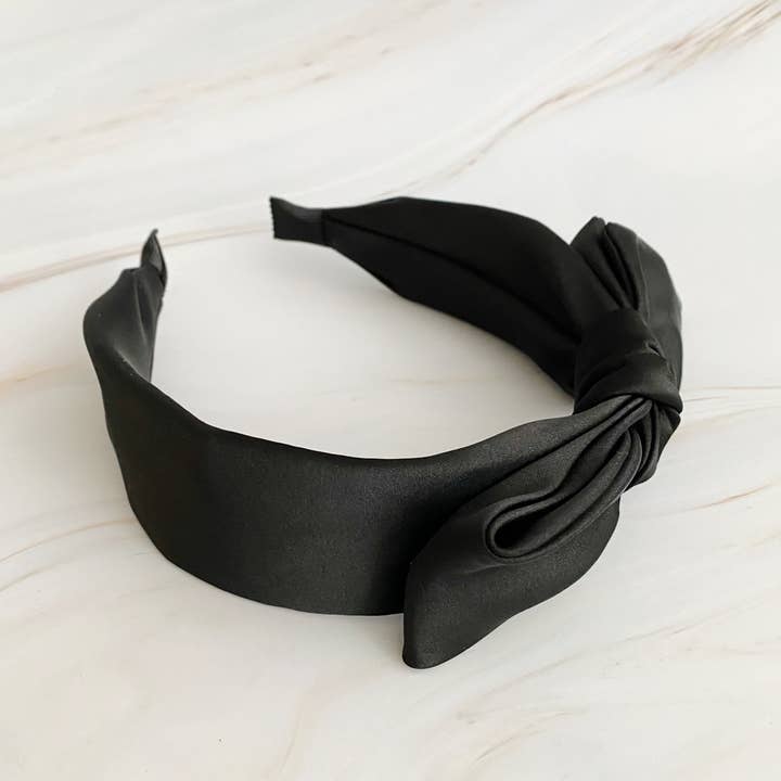 Ellison+Young - Wholesale Fashion Headband - Women's - Tied Satin Side Bow Headband