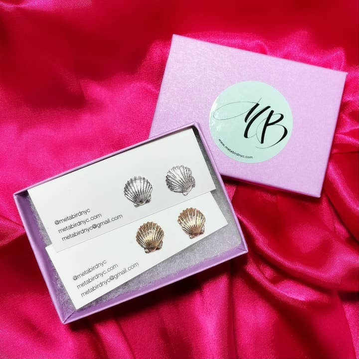 Mini Sea Shell Stud Øreringe for engroshandel hos Meta Bird