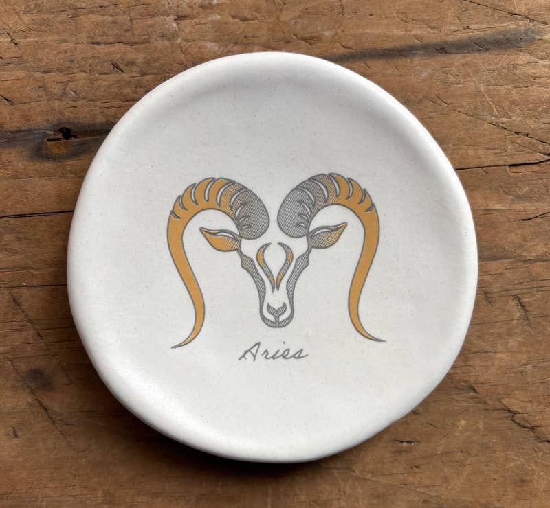 August Ceramics - Wholesale Jewelry Dish - 3.5" Ceramic Zodiac Sign assortment with Tabletop Display 6
