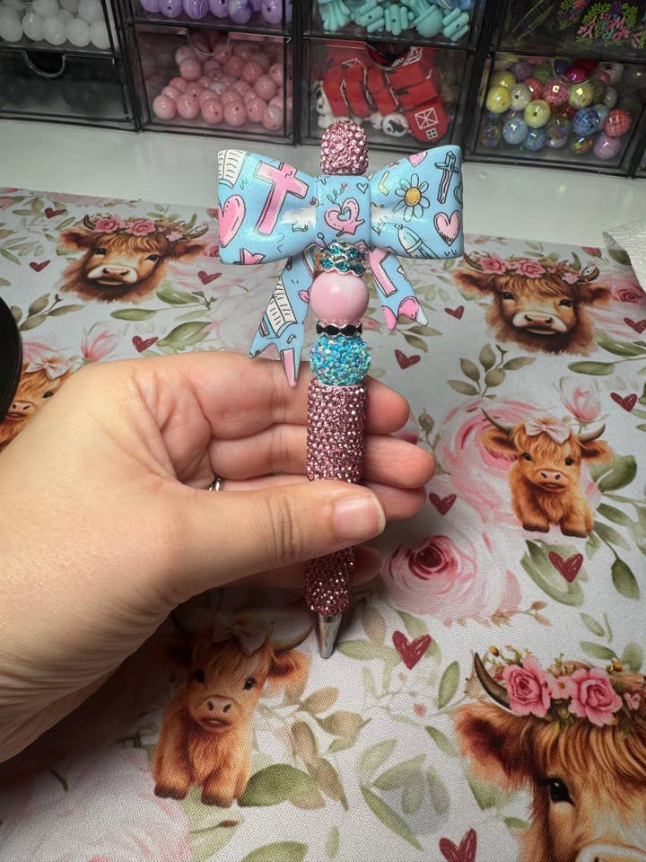 Bolígrafo de arco cruzado rosa para venta al por mayor de Sweet Rosewood Boutique