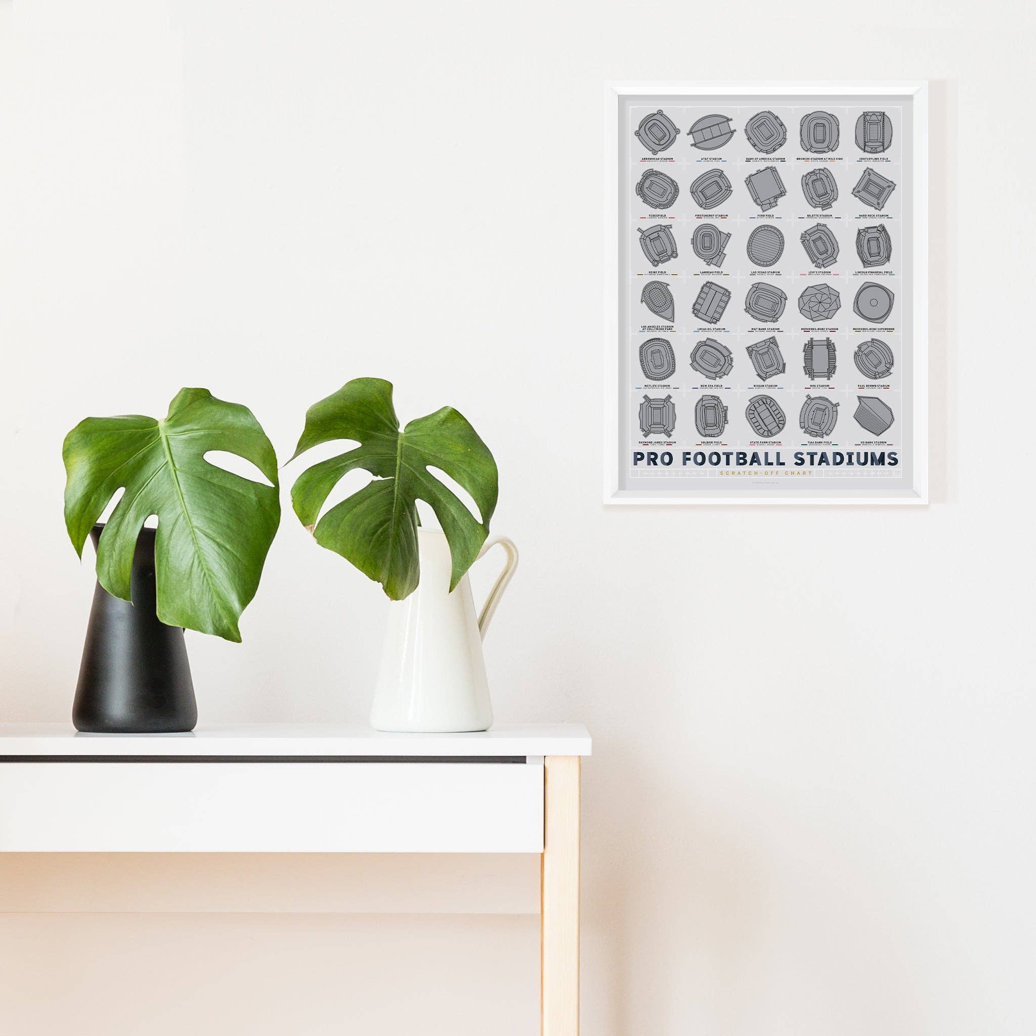 Pop Chart - Wholesale Poster - Pro Football Stadiums Scratch-Off Chart (12" x 16" Print)4