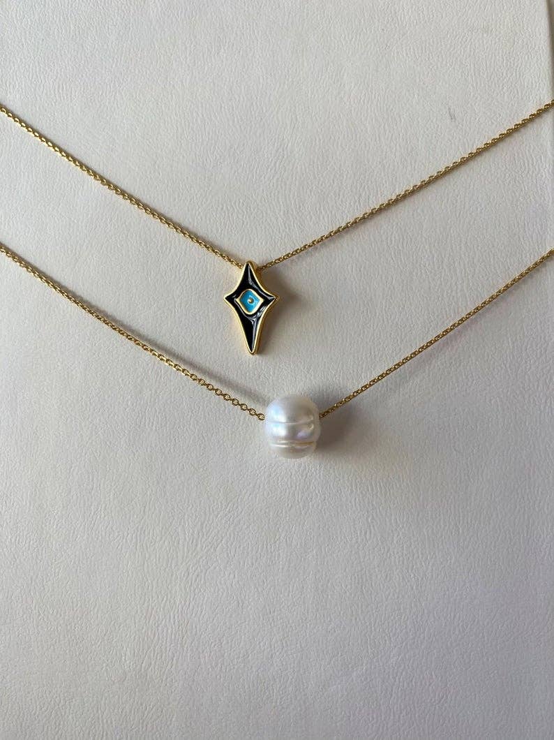 Christina Christi - Wholesale Pendant/Charm Necklace - Cross Evil Eye Necklace - Freshwater Pearl Necklace6