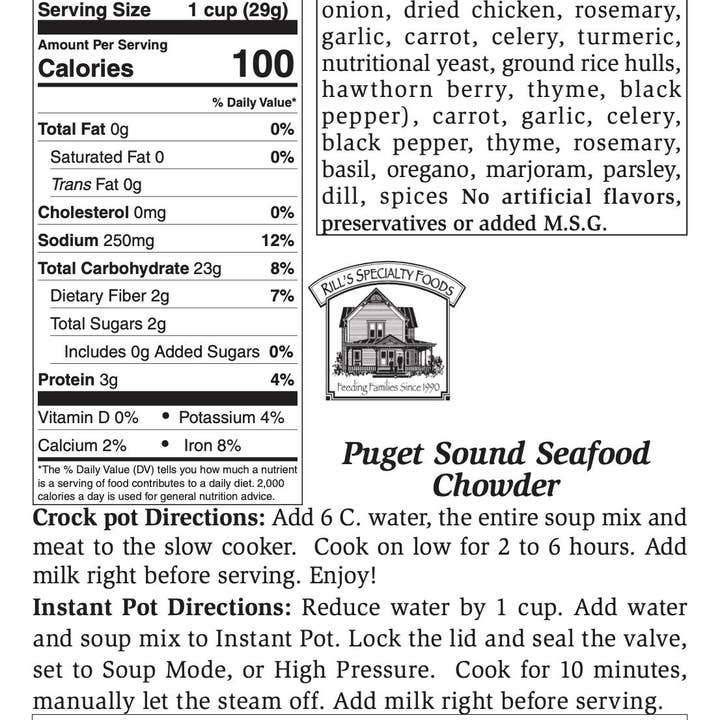 Rill Foods - Wholesale Soup - Large Puget Sound Seafood Chowder Mix2