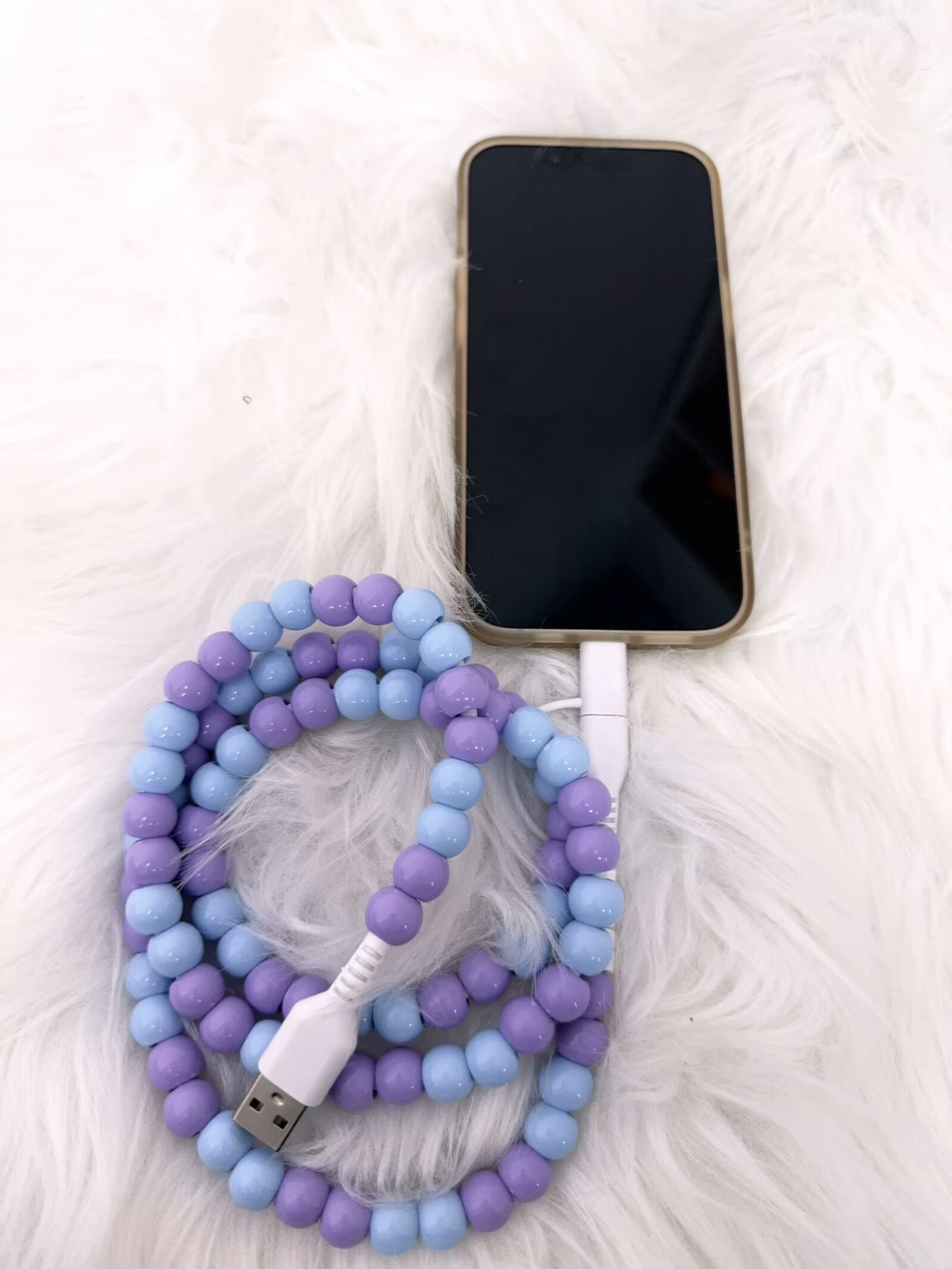 APHISON - Wholesale Charging Cable - Beaded Data Cable 2 in 1 type-c to ip158