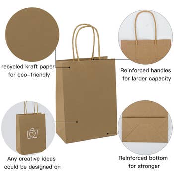 5x7.5 inch Kraft flat merchandise bags, Kraft sleeves, packaging