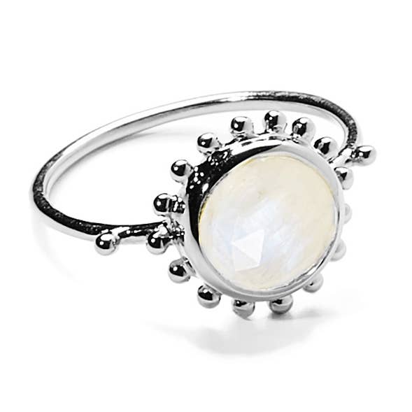 Zilveren ring met zon en natuurlijke steen voor wholesale door Agnès de Verneuil