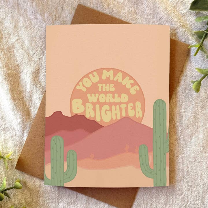 Rendi il mondo più luminoso - Biglietto di auguri del deserto per la vendita all'ingrosso da parte di Desert Light Co.