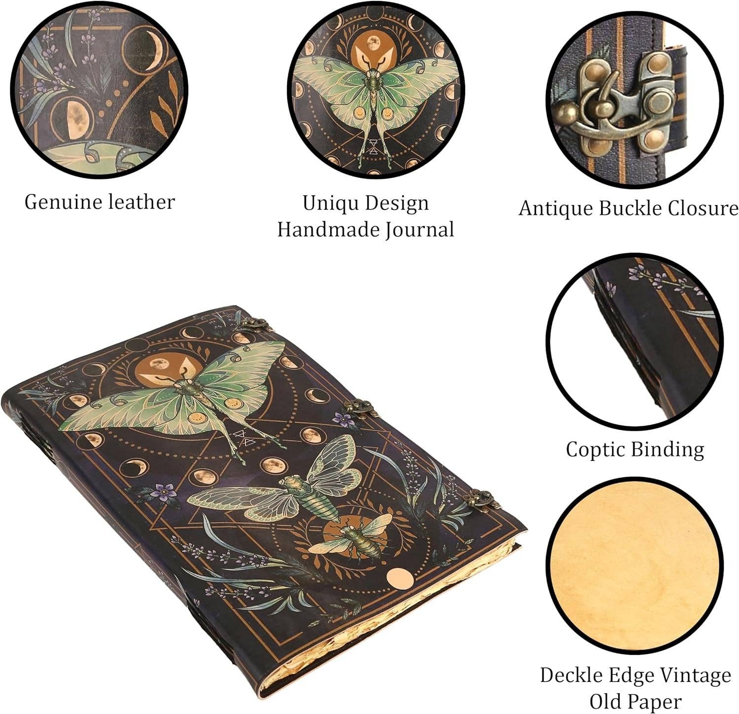 Tuzech Leather - Wholesale Journal/Diary - Book of Spell LeatherBound Huge Journal Grimoire Print Diary6