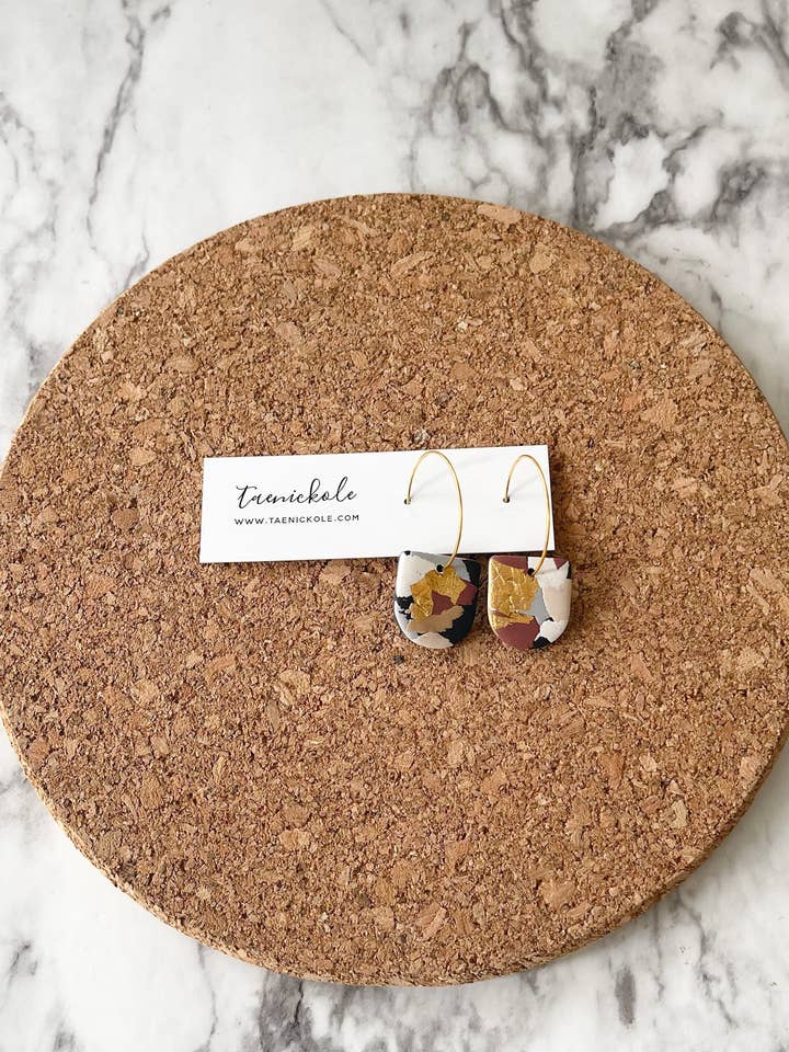 Polymer ler øreringe | Hemingway samling | Ellie Hoops for engroshandel hos taenickole