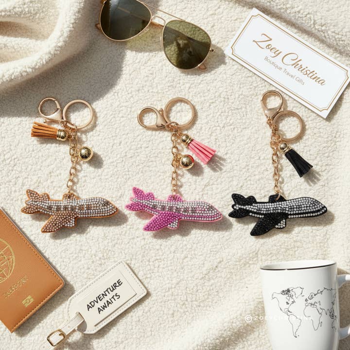 Airplane Bag Charm – Keychain for Flight Attendant for wholesale by Zoey Christina