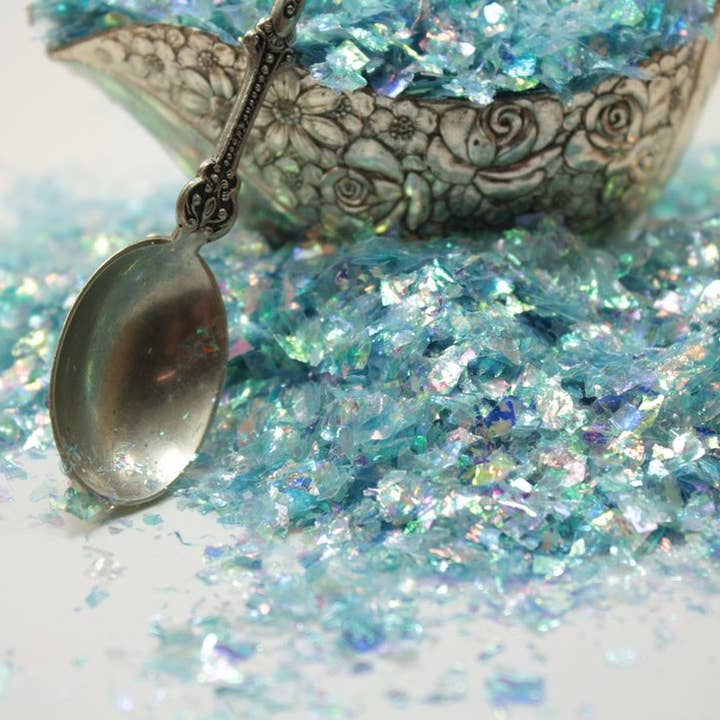 Meyer Imports - Wholesale Craft supplies - Blue Flitter - Iridescent Glass Glitter Ice Flakes3
