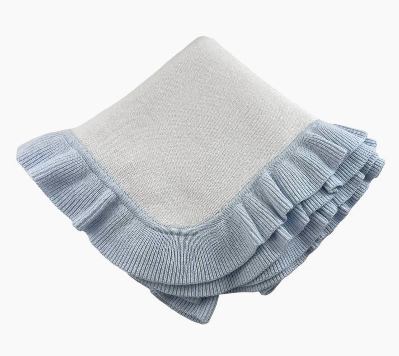 Zsa Zsa & LoLLi Monogram Blanks - Wholesale Bedding Blanket - Kids & Baby - Nap Time RUFFLE Edge Cotton - Baby Quilt Blanket0