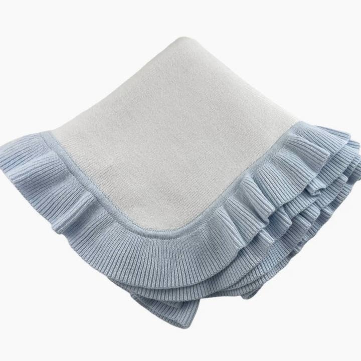 Zsa Zsa & LoLLi Monogram Blanks - Wholesale Bedding Blanket - Kids & Baby - Nap Time RUFFLE Edge Cotton - Baby Quilt Blanket