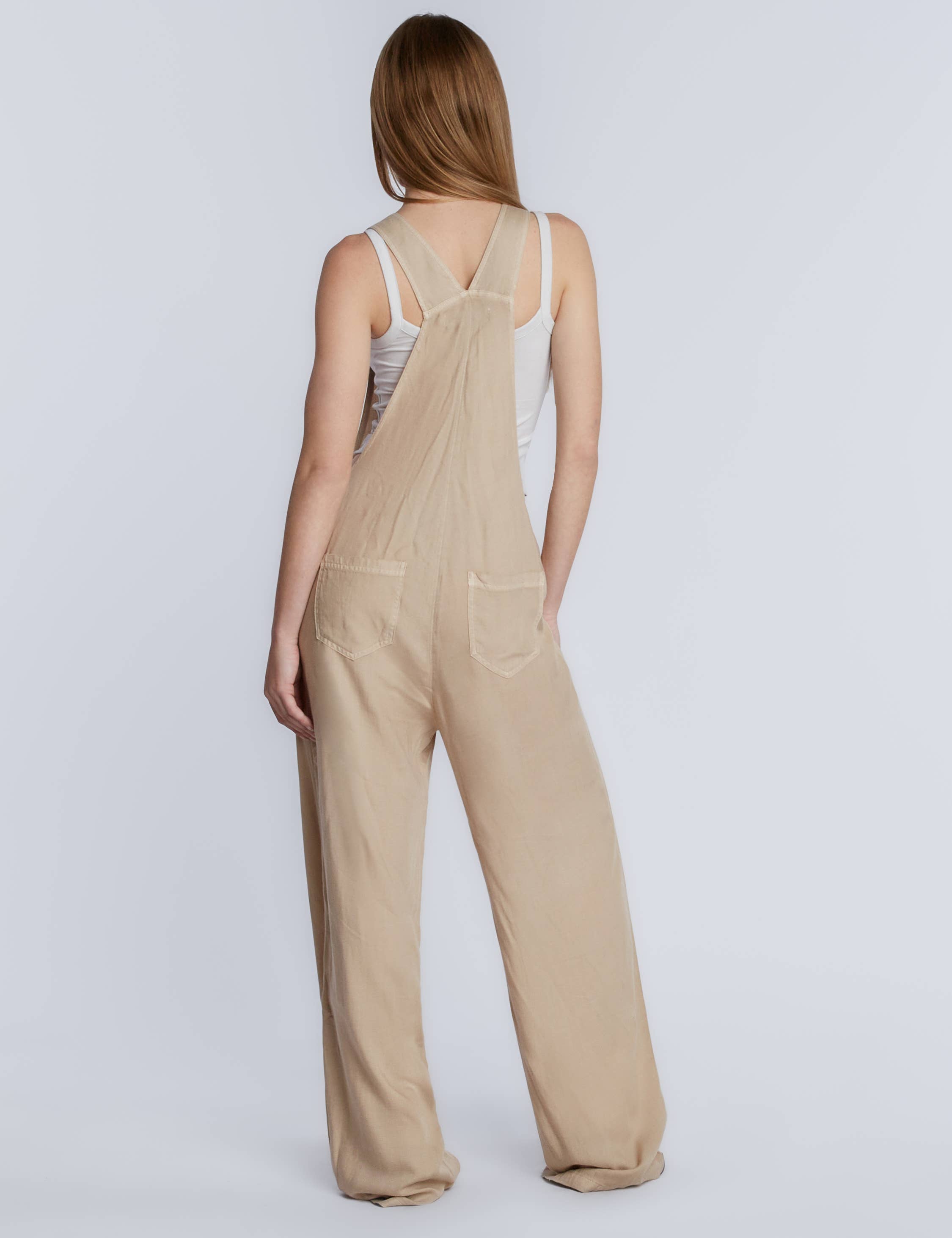 Taupe Flow Wide-Leg Overalls for wholesale on Faire1