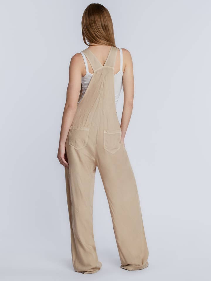 Taupe Flow Wide-Leg Overalls for wholesale on Faire1