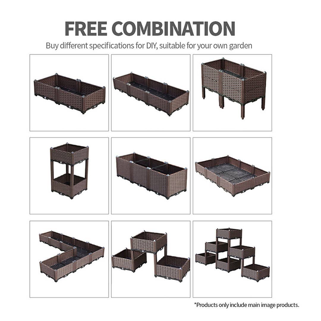 SOGA International Pty Ltd - Wholesale Planter Box - SOGA 2X 120cm Raised Planter Box Vegetable Herb Flower Outdoor Plastic Plants Garden Bed Deepen5