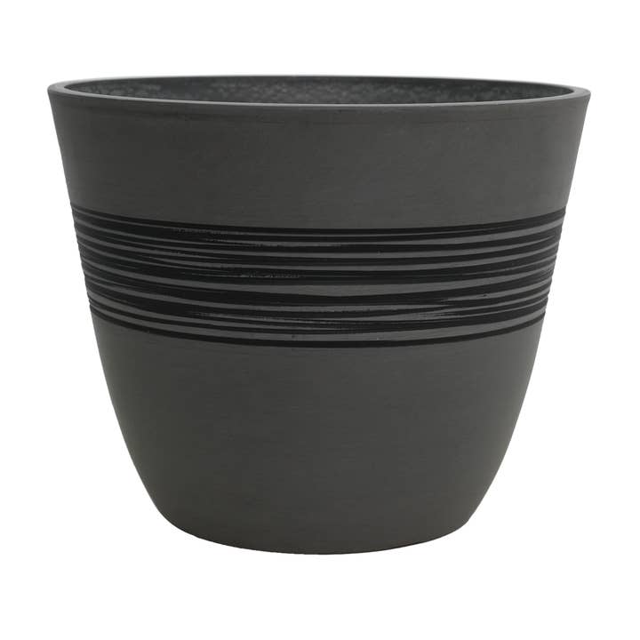 GreenShip Hand Carved Band Planter, W. 16.3"x H. 13" for wholesale by Greenship Garden USA