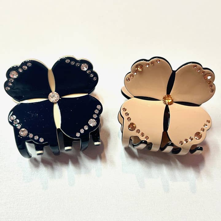 Jeweled Four Leaf Clover Jaw for wholesale by Medusa's Heirlooms