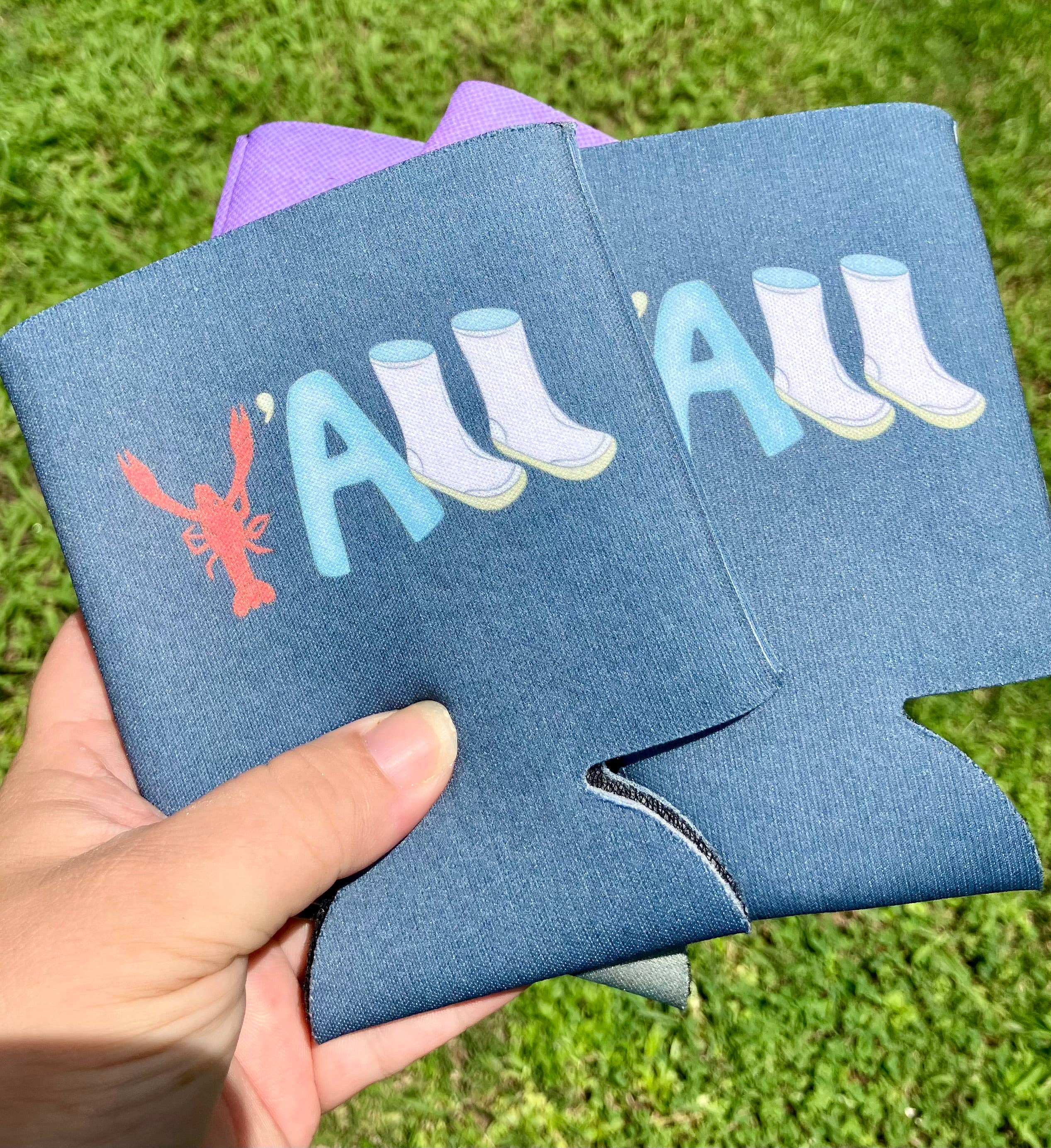 on the Bayou - Wholesale Drink Huggers & Koozies - Y’all crawfish season can koozies5