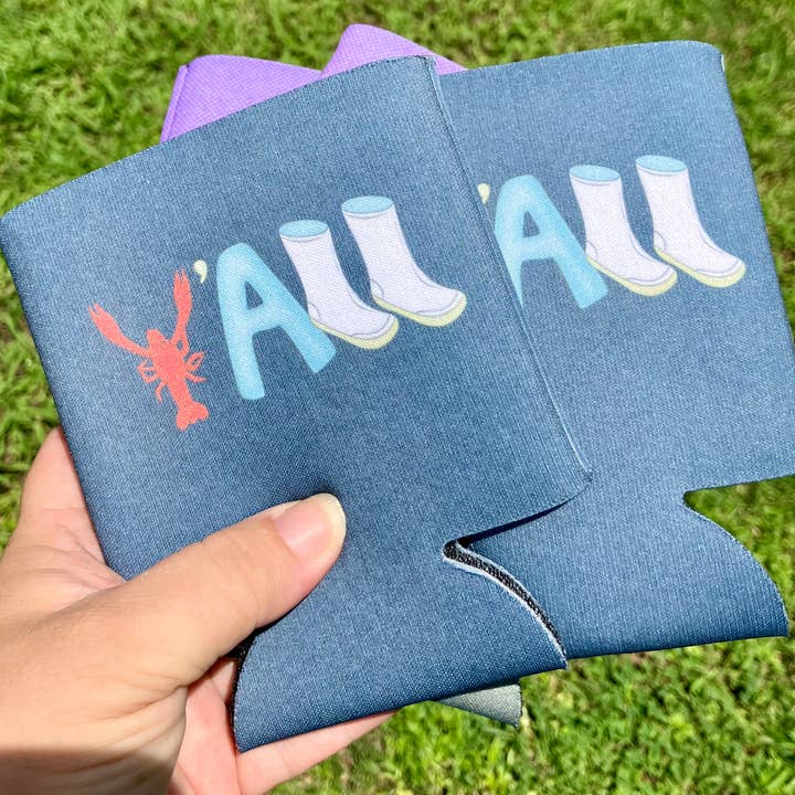 on the Bayou - Wholesale Drink Huggers & Koozies - Y’all crawfish season can koozies5