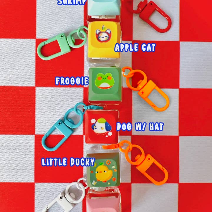 PeachyxNoodle - Wholesale Keychain - Unisex - Keycap Keyboard Clicky Fidget Stimming Kawaii Cute Keychain
