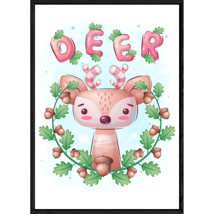 Deer Animal Picture — 23x32 — Wooden and Glass Frame for wholesale by ELISE ET LOUISE