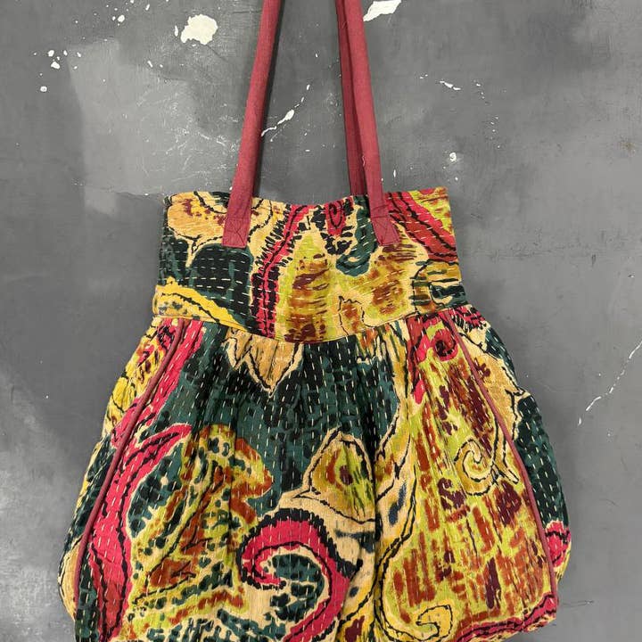 GYPSY STUDIO - Wholesale Shoulder Bag - Women's - Kantha Stitch Bag Cotton Shoulder Bag Women Bag Printed Bag3