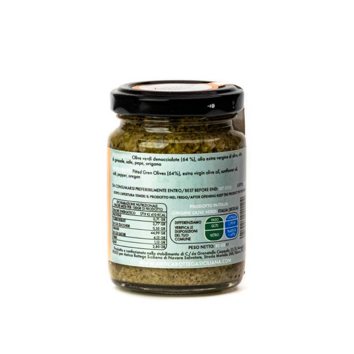 Antica Bottega Siciliana – Engroshandel Tapenade – Siciliansk grøn olivenpasta - 90 g1