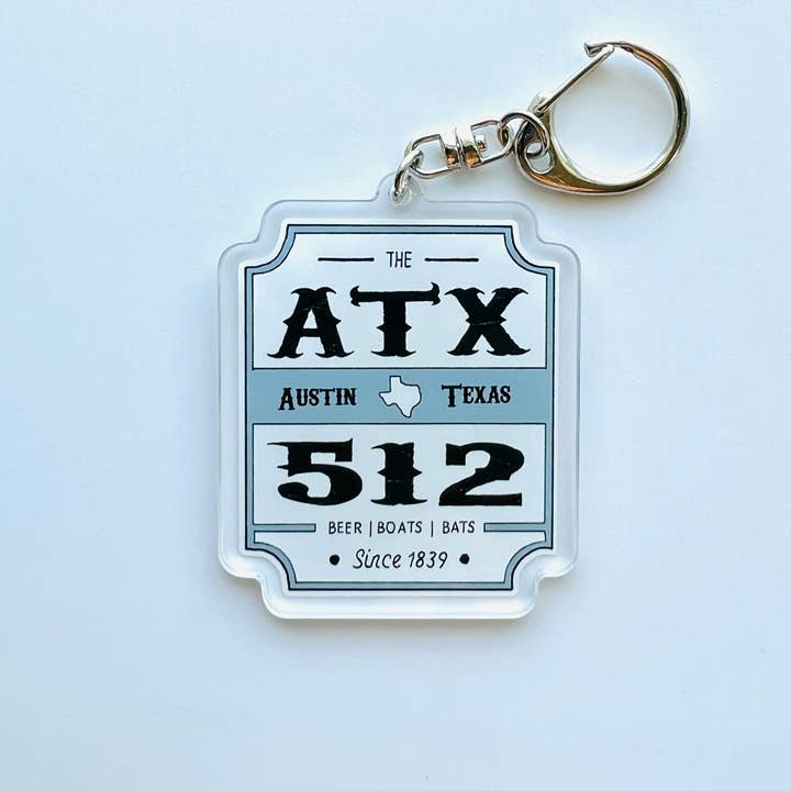 The Sticker Box | Texas Inspired Stickers & Magnets - Wholesale Keychain - Unisex - Austin Texas Keychain Austin lover Gift Stocking Stuffer