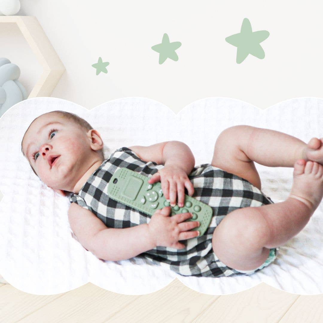 Arctic Blue Sensory Popper Teether Phone for wholesale on Faire14